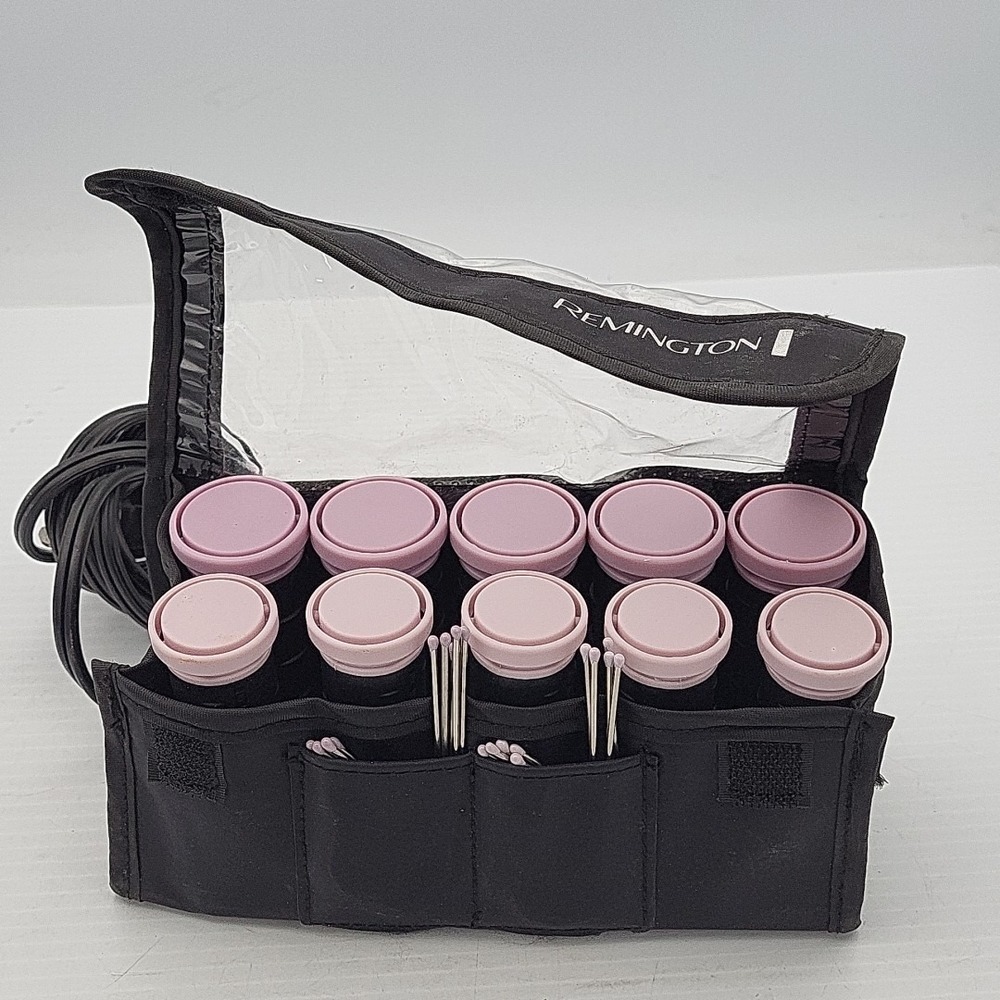 remington hot rollers curlers (10) Pink/Black Bag